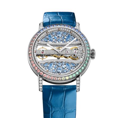 Copy Corum Golden Bridge 39 White Gold Full Diamonds Watch B113/03851 - 113.001.69/0F03 DB98G